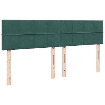 vidaXL Κρεβάτι Boxspring με Στρώμα Σκούρο Πράσινο 180x200εκ. Βελούδινο