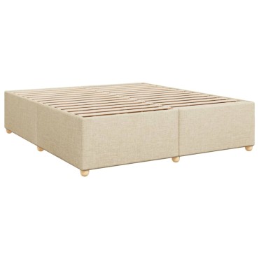 vidaXL Κρεβάτι Boxspring με Στρώμα Κρεμ 180x200 εκ. Υφασμάτινο