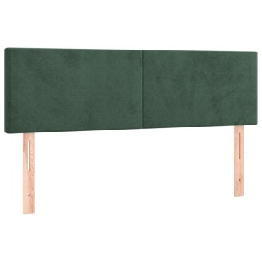 vidaXL Κρεβάτι Boxspring με Στρώμα Σκούρο Πράσινο 140x200εκ. Βελούδινο