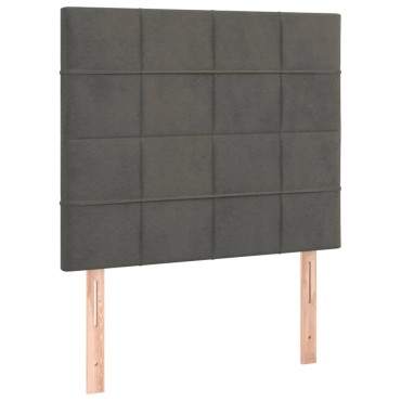 vidaXL Κρεβάτι Boxspring με Στρώμα Σκούρο Γκρι 80x200 εκ. Βελούδινο