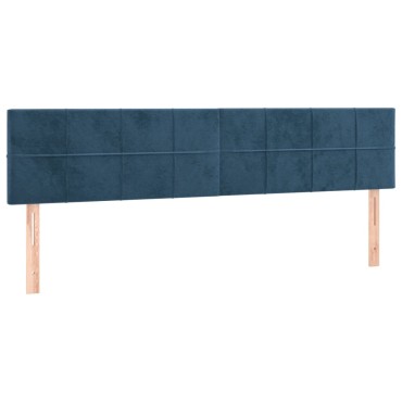 vidaXL Κρεβάτι Boxspring με Στρώμα Σκούρο Μπλε 180x200 εκ. Βελούδινο