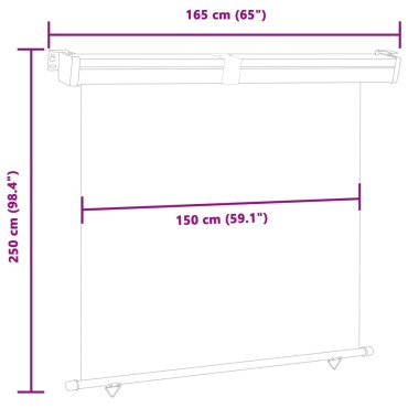 vidaXL Σκίαστρο Βεράντας Πλαϊνό Μαύρο 165 x 250 εκ.