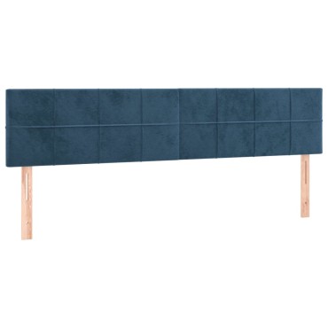 vidaXL Κρεβάτι Boxspring με Στρώμα Σκούρο Μπλε 180x200 εκ. Βελούδινο