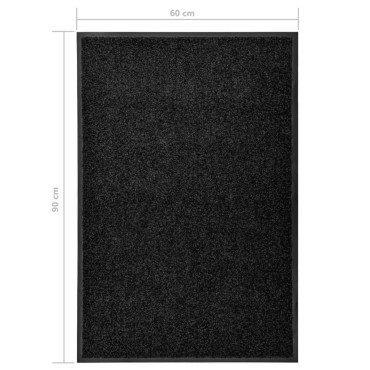 vidaXL Πατάκι Εισόδου Πλενόμενο Μαύρο 60 x 90 εκ.