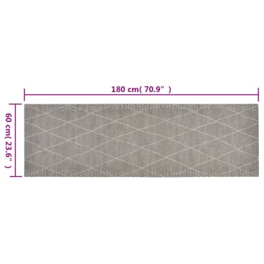 vidaXL Χαλί Κουζίνας Πλενόμενο Σχέδιο Ρόμβοι 60 x 180 εκ. Βελούδινο