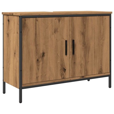 vidaXL Ντουλάπι Νιπτήρα Αρτισιανή Δρυς 80x30x60cm Επεξ. Ξύλο 1 τεμ.