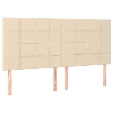 vidaXL Κρεβάτι Boxspring με Στρώμα Κρεμ 160x200 εκ. Υφασμάτινο
