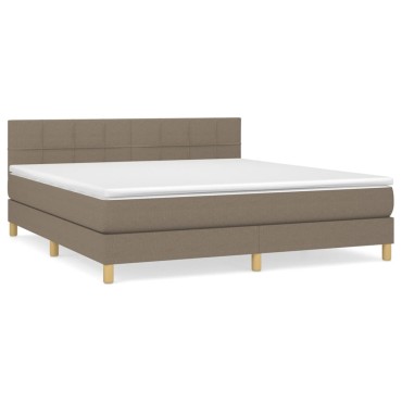 vidaXL Κρεβάτι Boxspring με Στρώμα Taupe 160x200 εκ. Υφασμάτινο