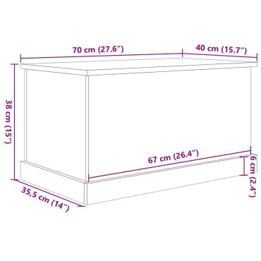 vidaXL Κουτί Αποθήκευσης Όψη Παλαιού Ξύλου 70x40x38cm Επεξ.Ξύλο 1 τεμ.