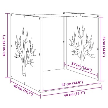 vidaXL Ράφι Καυσόξυλων Ανθρακί 40x40x40 εκ. Χάλυβας ψυχρής έλασης