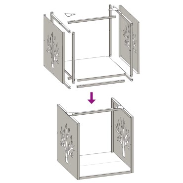 vidaXL Ράφι Καυσόξυλων Ανθρακί 40x40x40 εκ. Χάλυβας ψυχρής έλασης