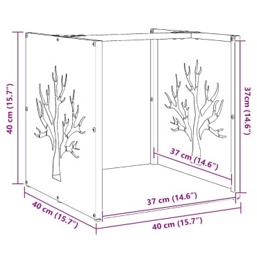 vidaXL Ραφιέρα Καυσόξυλων 40x40x40 εκ. από Ανοξείδωτο ατσάλι