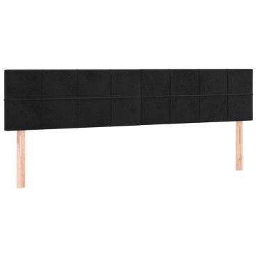 vidaXL Κρεβάτι Boxspring με Στρώμα Μαύρο 180x200 εκ. Βελούδινο