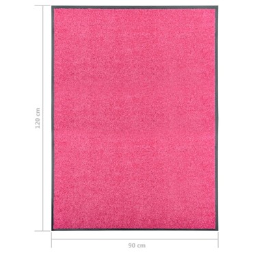 vidaXL Πατάκι Εισόδου Πλενόμενο Ροζ 90 x 120 εκ.