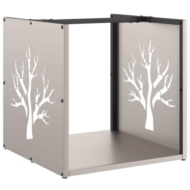 Ράφι για καυσόξυλα vidaXL 40x40x40 cm Ατσάλι σκληρυθέν στον αέρα