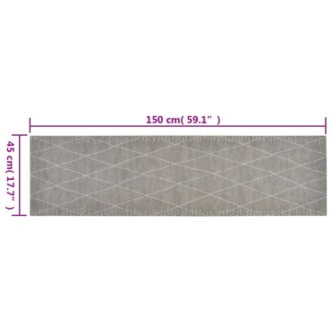 vidaXL Χαλί Κουζίνας Πλενόμενο Σχέδιο Ρόμβοι 45 x 150 εκ. Βελούδινο