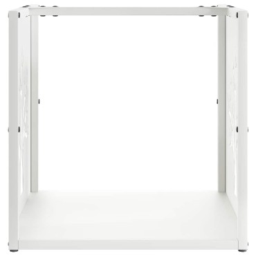 vidaXL Ράφι Καυσόξυλων Λευκό 40x40x40 εκ. Χάλυβας ψυχρής έλασης