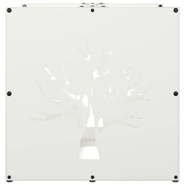 vidaXL Ράφι Καυσόξυλων Λευκό 40x40x40 εκ. Χάλυβας ψυχρής έλασης