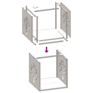 vidaXL Ράφι Καυσόξυλων Λευκό 40x40x40 εκ. Χάλυβας ψυχρής έλασης
