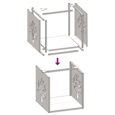 vidaXL Ράφι Καυσόξυλων 40x40x40 εκ. Χάλυβας ψυχρής έλασης