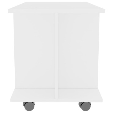 vidaXL Έπιπλο Τηλεόρασης με Ρόδες Λευκό 80x40x45cm Επεξ. Ξύλο
