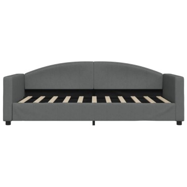 vidaXL Καναπές Κρεβάτι με Στρώμα Σκούρο Γκρι 90 x 190 εκ. Υφασμάτινο