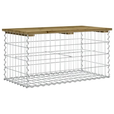 vidaXL Παγκάκι Κήπου Συρματοκιβώτιο 83x44x42cm Εμποτ. Ξύλο Πεύκου 1 τεμ.