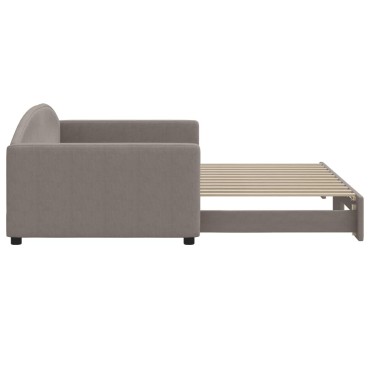 vidaXL Καναπές Κρεβάτι Συρόμενος Γκρι / Μπεζ 100x200cm Υφασμάτινος 1 τεμ. - Μονό