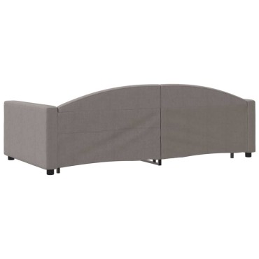 vidaXL Καναπές Κρεβάτι Συρόμενος Γκρι / Μπεζ 100x200cm Υφασμάτινος 1 τεμ. - Μονό