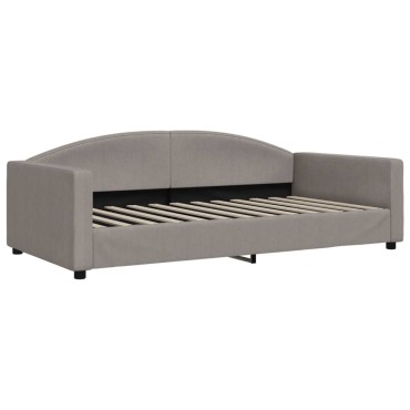 vidaXL Καναπές Κρεβάτι Συρόμενος Γκρι / Μπεζ 100x200cm Υφασμάτινος 1 τεμ. - Μονό
