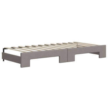 vidaXL Καναπές Κρεβάτι Συρόμενος Γκρι / Μπεζ 100x200cm Υφασμάτινος 1 τεμ. - Μονό