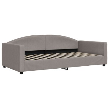 vidaXL Καναπές Κρεβάτι Συρόμενος Taupe 100x200cm Υφασμάτινος Συρτάρια 1 τεμ. - Μονό