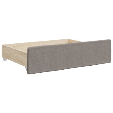 vidaXL Καναπές Κρεβάτι Συρόμενος Taupe 100x200cm Υφασμάτινος Συρτάρια 1 τεμ. - Μονό