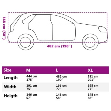 vidaXL Κουκούλα Αυτοκινήτου SUV Προστασίας από Χαλάζι Γκρι/Ασημί L