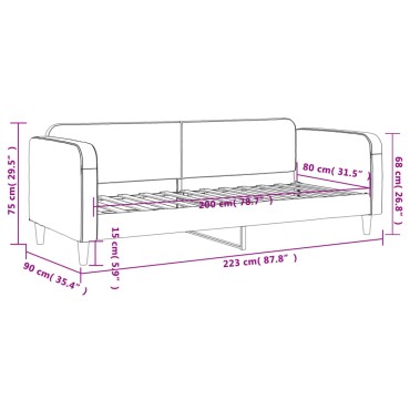 vidaXL Καναπές Κρεβάτι Σκούρο Γκρι 80 x 200 εκ. Υφασμάτινος