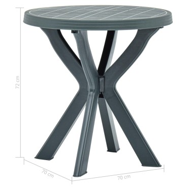 vidaXL Τραπέζι Bistro Πράσινο Πλαστικό 70x72cm 1 τεμ.