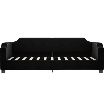 vidaXL Καναπές Κρεβάτι Συρόμενος Μαύρος 100x200cm Υφασμάτινος 1 τεμ. - Μονό