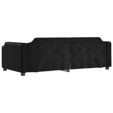 vidaXL Καναπές Κρεβάτι Συρόμενος Μαύρος 100x200cm Υφασμάτινος 1 τεμ. - Μονό