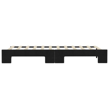 vidaXL Καναπές Κρεβάτι Συρόμενος Μαύρος 100x200cm Υφασμάτινος 1 τεμ. - Μονό
