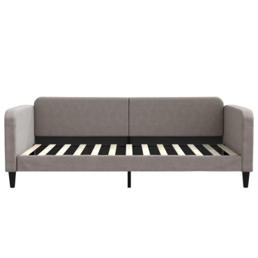 vidaXL Καναπές Κρεβάτι με Στρώμα Taupe 100 x 200 εκ. Υφασμάτινο