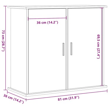vidaXL Βάση Ενυδρείου Μαύρη Δρυς 81x36x73 εκ. από Επεξεργασμένο Ξύλο