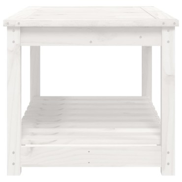 vidaXL Τραπέζι Κήπου Λευκό 82,5x50,5x45cm από Μασίφ Ξύλο Πεύκου 1 τεμ.
