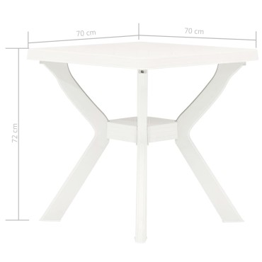 vidaXL Τραπέζι Bistro Λευκό 70x70x72cm Πλαστικό 1 τεμ.