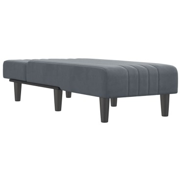 vidaXL Ανάκλιντρο Σκούρο Γκρι Βελούδινο 55x140x70cm 1 τεμ.