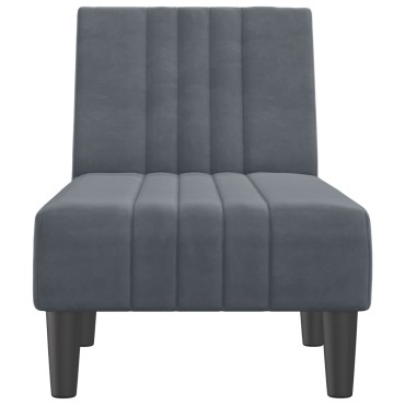 vidaXL Ανάκλιντρο Σκούρο Γκρι Βελούδινο 55x140x70cm 1 τεμ.