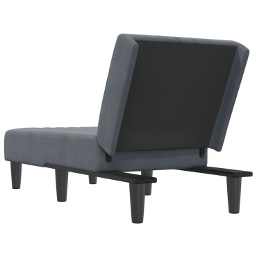 vidaXL Ανάκλιντρο Σκούρο Γκρι Βελούδινο 55x140x70cm 1 τεμ.