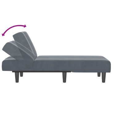 vidaXL Ανάκλιντρο Σκούρο Γκρι Βελούδινο 55x140x70cm 1 τεμ.