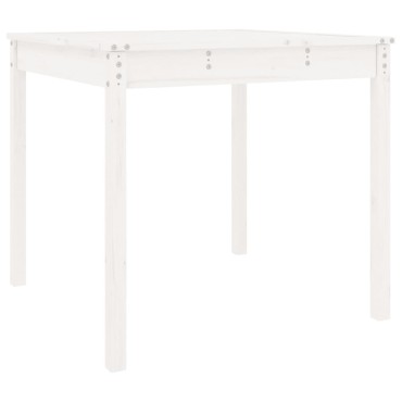 vidaXL Τραπέζι Κήπου Λευκό 82,5x82,5x76cm από Μασίφ Ξύλο Πεύκου 1 τεμ.