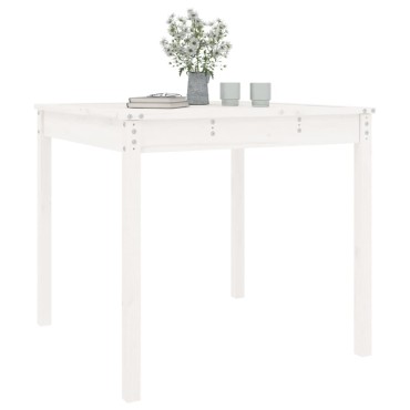 vidaXL Τραπέζι Κήπου Λευκό 82,5x82,5x76cm από Μασίφ Ξύλο Πεύκου 1 τεμ.