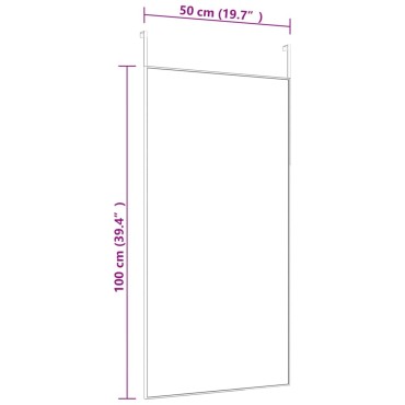 vidaXL Καθρέπτης Πόρτας Μαύρος 50 x 100 εκ. από Γυαλί και Αλουμίνιο